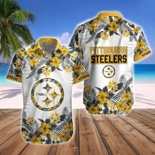 Personalized Pittsburgh Football Steelerss Team Hawaiian Shirt Button Down Adult