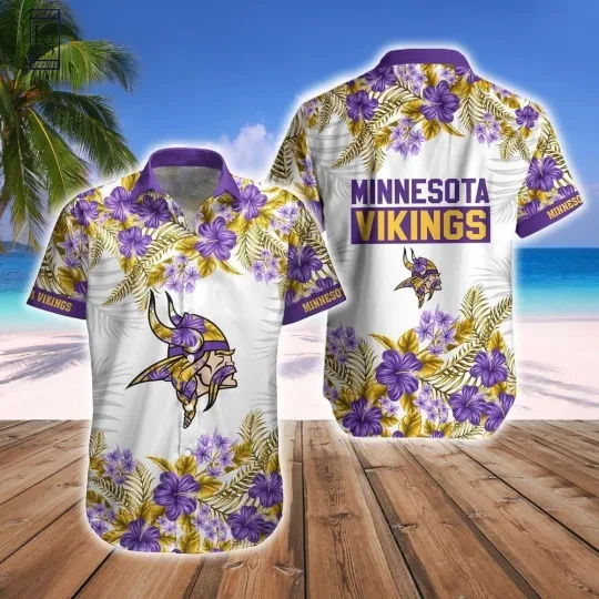 Discover Personalized Minnesota Football Vikingss Team Hawaiian Shirt Button Down Unisex