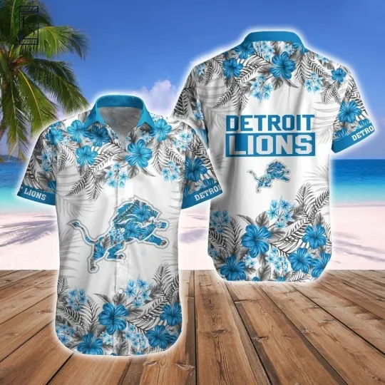 Discover Personalized Detroit Football Lionss Team Hawaiian Shirt Button Down Unisex