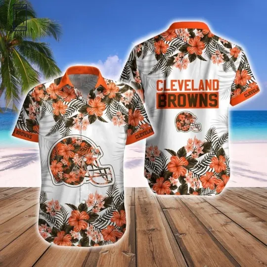 Discover Personalized Cleveland Football Brownss Team Hawaiian Shirt Button Down Unisex