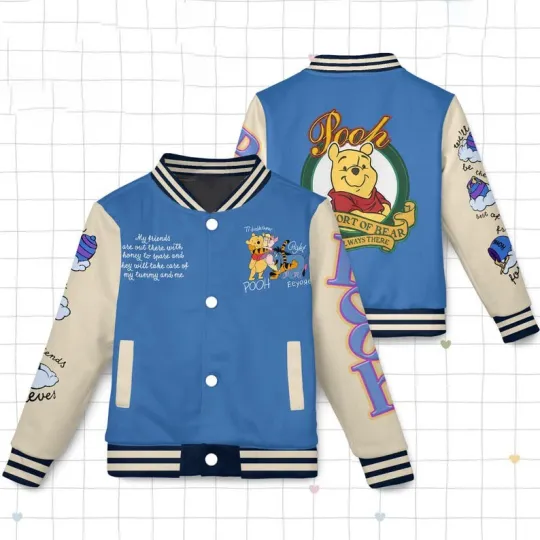 Discover Pooh Bear The Soft Of Bear Who's Always There Winnie The Pooh Baseball Jacket
