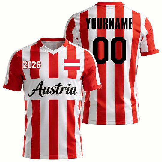 Discover Custom Kids Youths Mens Womens Austria 2026 Cup T Shirts Soccer Jersey For Fans