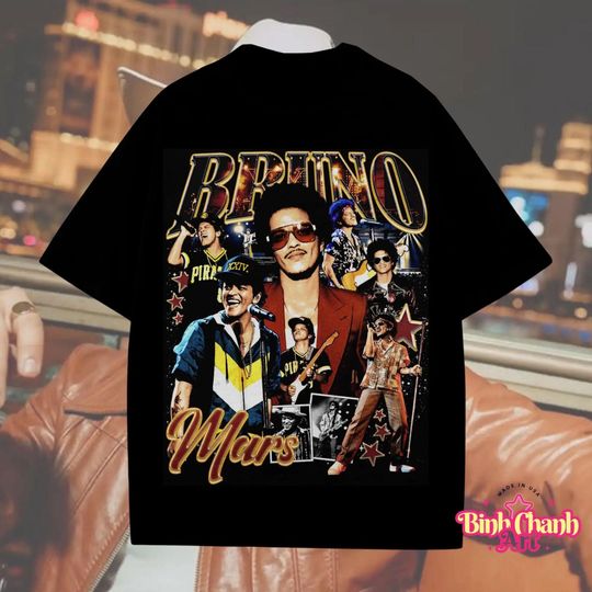 Discover Bru.Mars Bootleg Vintage Graphic Shirt | Sweatshirt | Hoodie | Retro Concert Music Collage