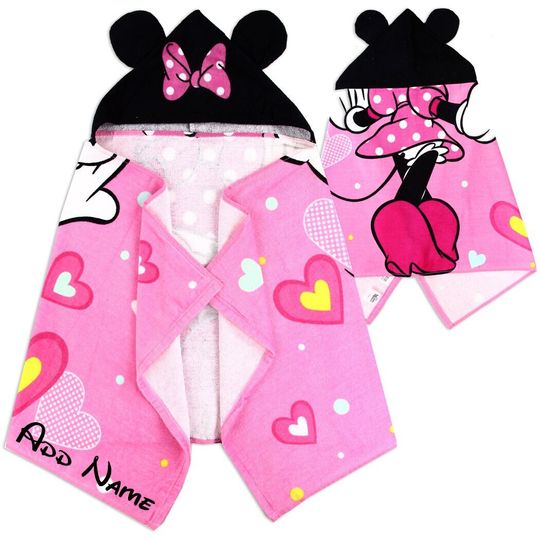 Personalized Hooded Towel - Minnie Mouse