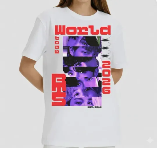 Discover BTS World Tour Music Graphic Shirt 2026 - Unisex Music Lovers - Retro Gift Style