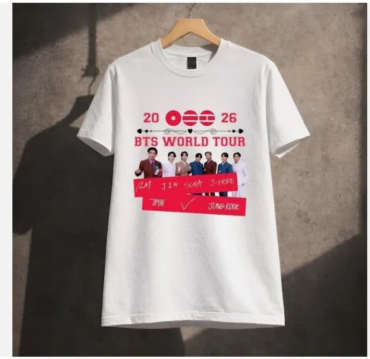 Discover BTS World Tour 2026 Graphic T-Shirt for Music Fans – Vintage Concert Gift Tee