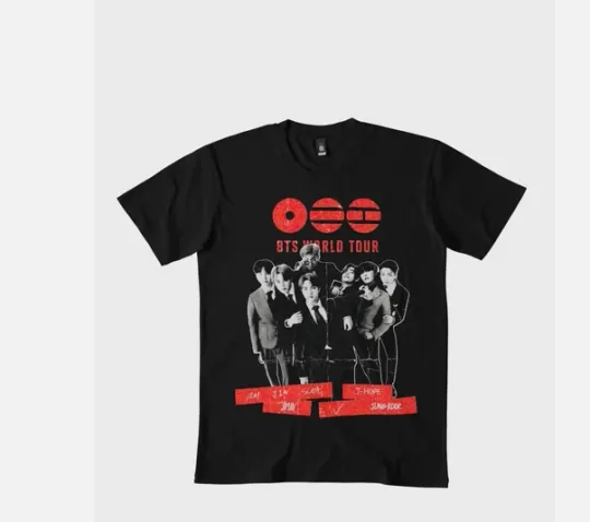 BTS Arirang World Tour 2026 T-Shirt – Black Red K-Pop Graphic Tee
