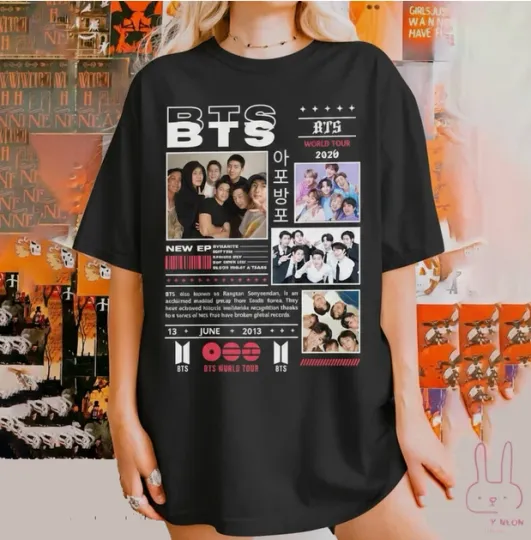 Discover BTS 2013–2026 World Tour Graphic T-Shirt for ARMY – K-Pop Fan Gift Tee.