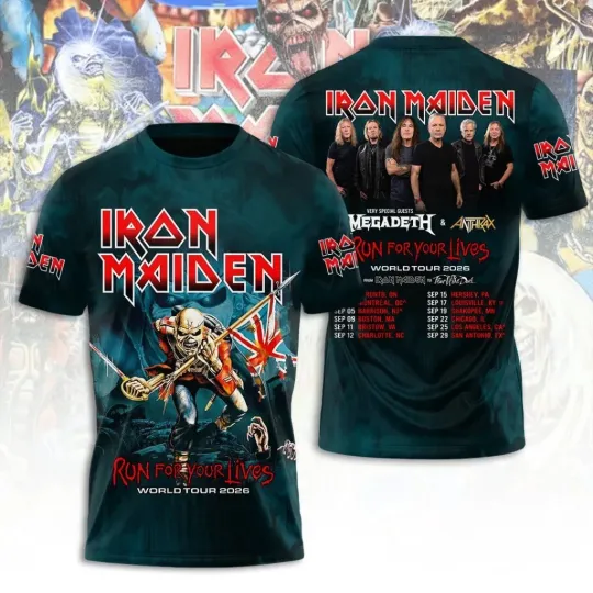 Discover Iron 1Maiden 3D Apparel 2026 Tour Run For Your Lives Shirt Unisex