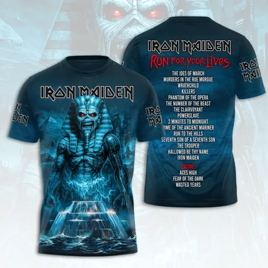 Discover Iron 1Maiden 3D Apparel 2026 Tour Run For Your Lives Shirt Unisex