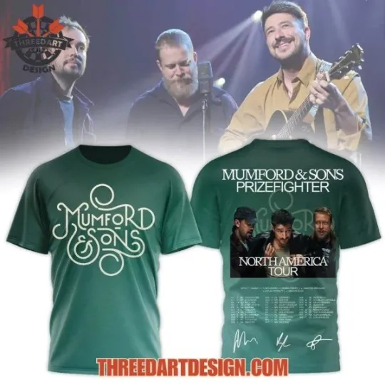 Discover Mumford & Sons Prizefighter North America Tour T-Shirt 3D