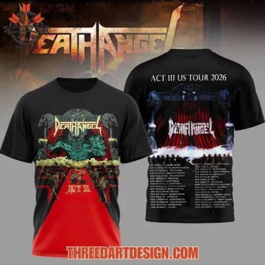 Discover Death Angel ACT III US Tour 2026 T-Shirt 3D