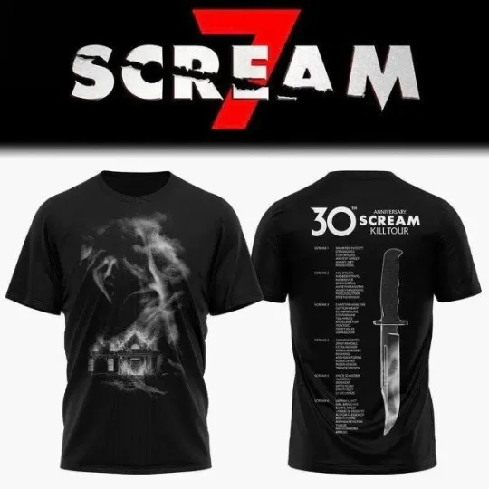 Discover Scream 7 Kill Tour 2026 T-Shirt