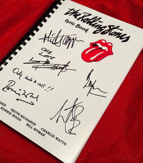 Discover STONES Signed Lyric Notebooks, Birthday Gift, Music Gift, Band, Pop Music, Mick Jagger, Keith Richards, Stones