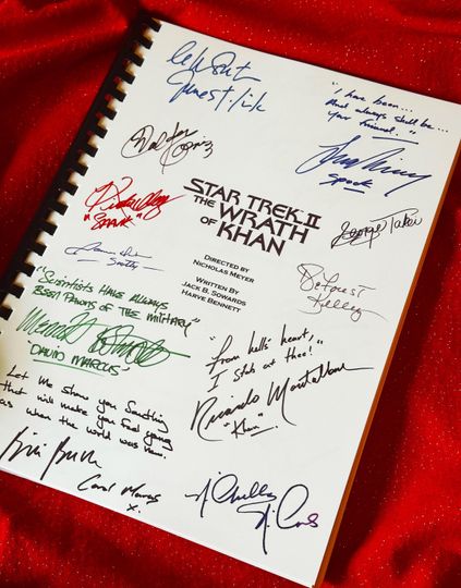 Discover TREK, Wrath, Khan, Movie Notebooks, Kirk, Spock, Movie Present, Birthday Gift, Movie Gift, Christmas, High Quality Printed Cast Signatures