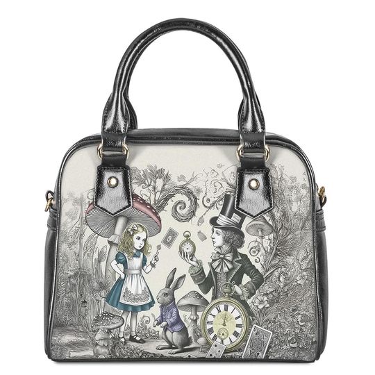 Alice in Wonderland Purse, Shoulder Handbag, Crossbody Bag, Fantasy Theme Tote,