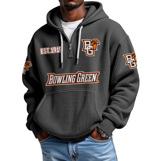 Discover Bowling Green EST 1919 Quarter Waffle Zip Hoodie