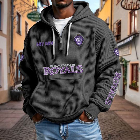 Reading Royals Personalized Name Quarter Waffle Zip Hoodie