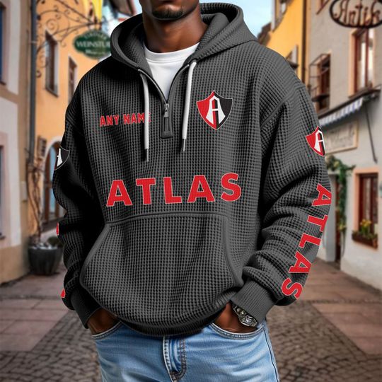 Discover Atlas F.C Personalized Name Quarter Waffle Zip Hoodie