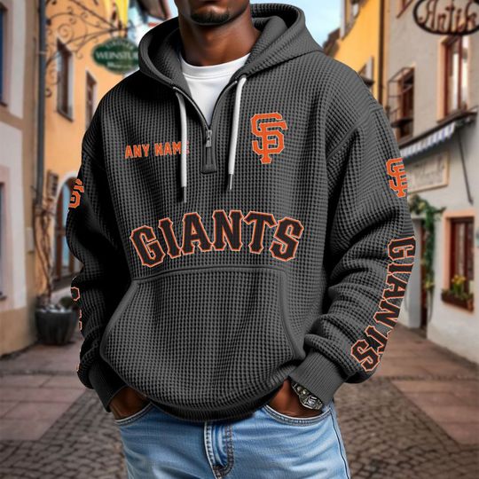San Francisco Giants Personalized Name Quarter Waffle Zip Hoodie
