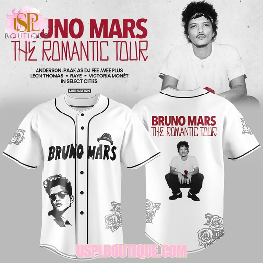 Discover Bruno Mars The Romantic Tour 2026 Jersey