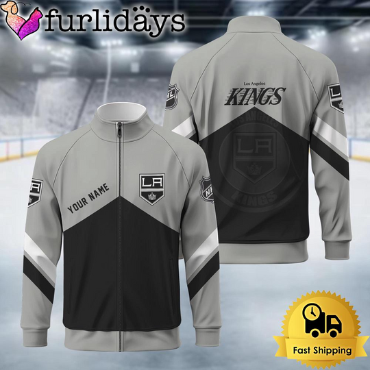Los Angeles Kings Logo Custom Standing Neck Zipper Jacket