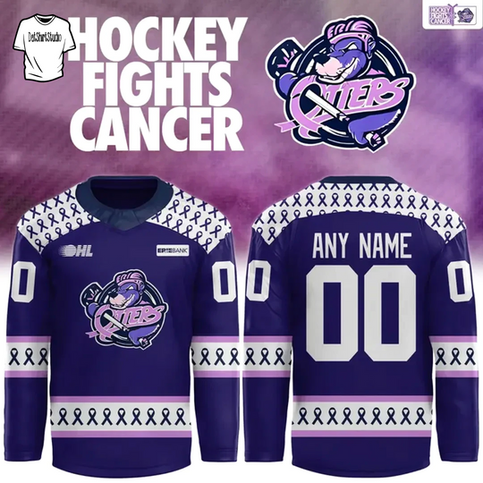 Erie Otters Hockey Fights Cancer 2026 Custom Name Jersey