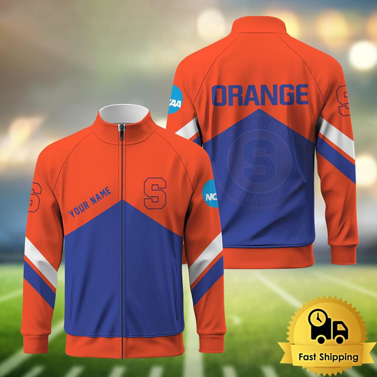 Discover Syracuse Orange Logo Custom Standing Neck Zipper Jacket