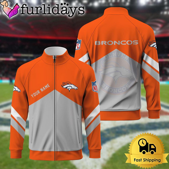 Denver Broncoss Logo Custom Standing Neck Zipper Jacket