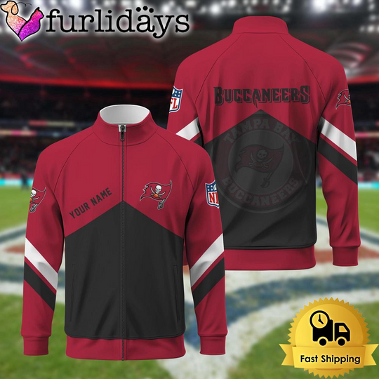 Tampa Bayy Buccaneers Logo Custom Standing Neck Zipper Jacket
