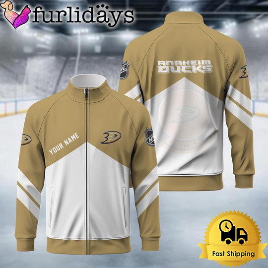 Discover NHL Anaheim Ducks Logo Custom Standing Neck Zipper Jacket