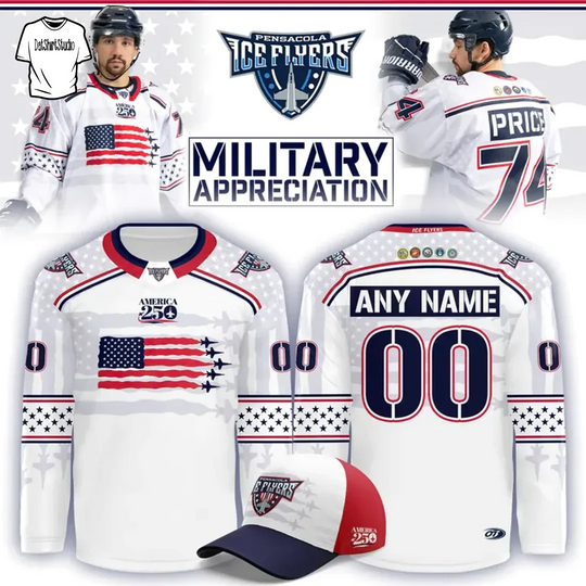 Discover Personalized Pensacola Ice Flyers Military Appreciation Edition Hockey Jersey