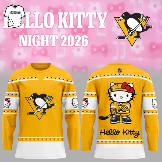 Discover Pittsburgh Penguins Hello Kitty Night 2026 Hockey Jersey