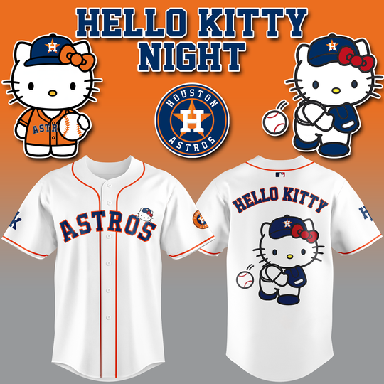 Houston Astros x Hello Kitty Night 2026 Limited Edition White Baseball Jersey