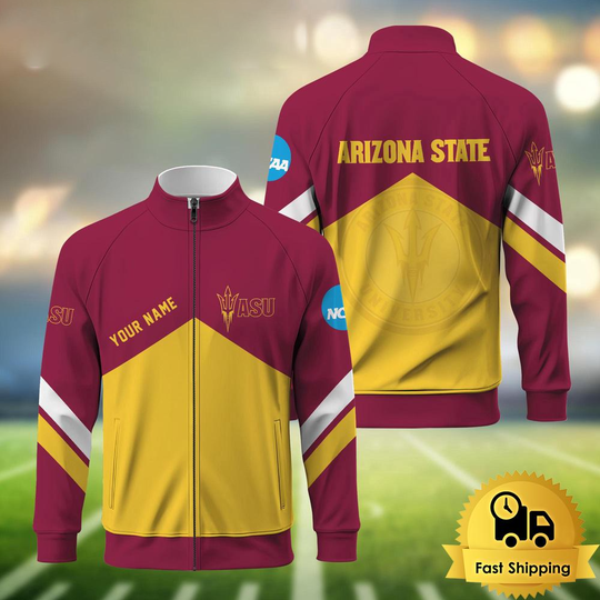 Arizonna State Sun Devills Logo Custom Standing Neck Zipper