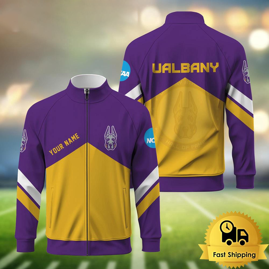 Albany Great Danes Logo Custom Standing Neck Zipper Jacket