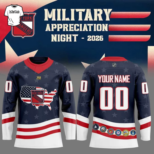 Personalized New York Rangers Military Appreciation 2026 Edition Hockey Jersey