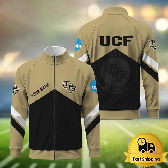 Discover UCF Knights Logo Custom Standing Neck Zipper Jacket