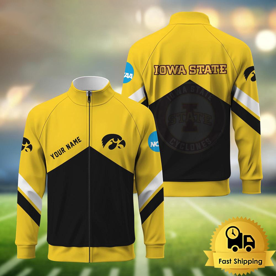 Discover lowa State Cyclones Logo Custom Standing Neck Zipper Jacket