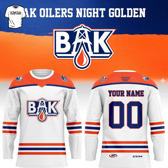 Discover Personalized Bakersfield Condors BAK Oilers Night Golden 2026 Hockey Jersey