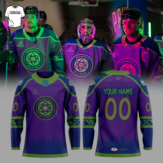 Discover Personalized Springfield Thunderbirds Cartoon Ice-O-Topes Night Edition Hockey Jersey