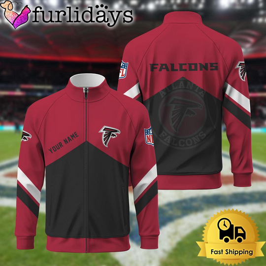 Discover Atlanta Falcons Logo Custom Standing Neck Zipper Jacket