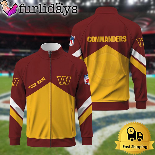 Washington Commanderrs Logo Custom Standing Neck Zipper Jacket