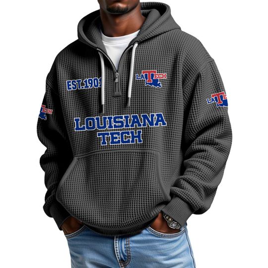 Discover Louisiana Tech EST 1901 Quarter Waffle Zip Hoodie