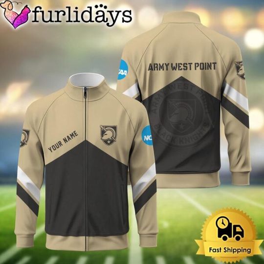 NCAA Army Black Knights Logo Custom Standing Neck Zipper Jacket