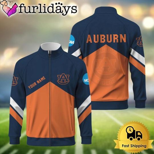 NCAA Auburn Tigers Logo Custom Standing Neck Zipper Jacket