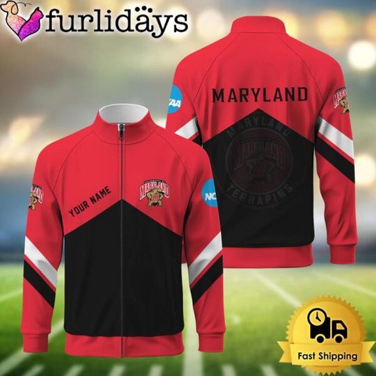 Discover NCAA Maryland Terrapins Logo Custom Standing Neck Zipper Jacket