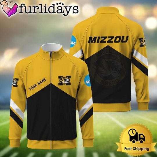 NCAA Missouri Tigers Logo Custom Standing Neck Zipper Jacket