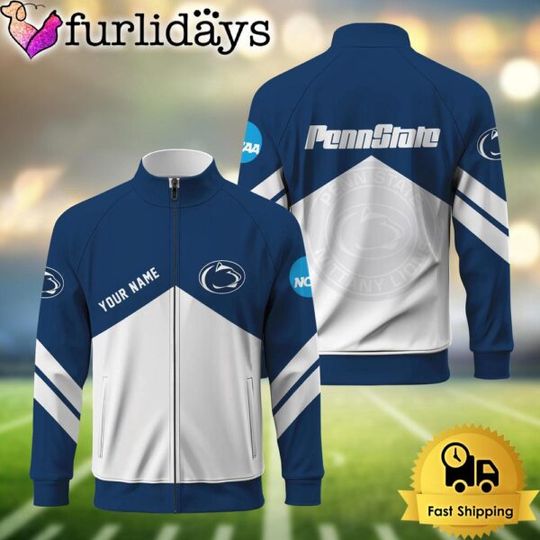 NCAA Penn State Nittany Lions Logo Custom Standing Neck Zipper Jacket