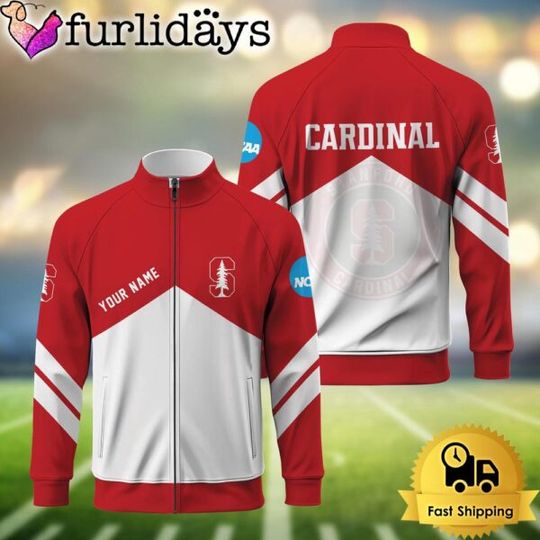 NCAA Stanford Cardinal Logo Custom Standing Neck Zipper Jacket